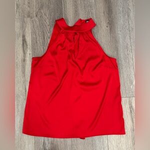 INC International Concepts Vibrant Red Halter Blouse